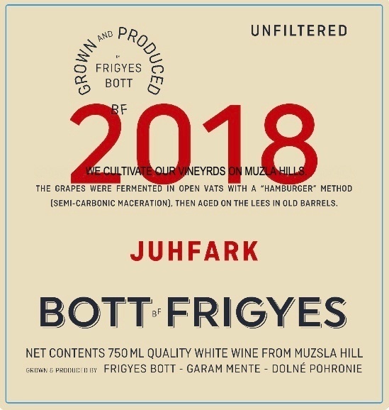 2019 Bott Frigyes Unfiltered Juhfark
