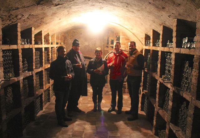 Ilse and the Bluedanube team in the cellar