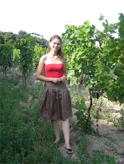 Birgit Pfneisl in the vineyard